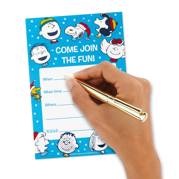 Hallmark Peanuts Snoopy Join the Fun Invitation RSVP Celebration Cards, 10 pcs - Picture 3 of 4